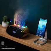 Resim Protonust Yeni Çok fonksiyonlu 500Ml nemlendirici yedi renk dinamik Aroma makinesi LED saat Bluetooth hoparlör 