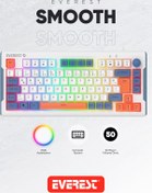 Resim Everest KB-75 Membran Klavye Sessiz Klavye Rgb Aydınlatmalı Q Oyuncu Klavyesi Gaming Klavye Mavi/Turuncu 
