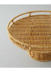 Resim Wicker Plastik Rattan Kek Standı 30 Cm Açık Kahverengi Kahverengi 