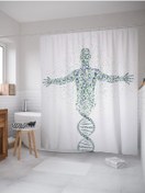 Resim Mahi Store Dna Desenli Duş Perdesi / Banyo Perdesi Su Geçirmez 175 Cm X 175 Cm 