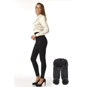 Resim Vienetta Yüksek Bel Içi Peluşlu Termal Taytsiyah L/Xl Siyah 
