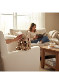 Resim Oyuncak Kaniş Köpek Amigurumi Oyun Arkadaşı El İşi Oyuncak Bej 