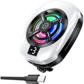 Resim Telefon Soğutucu Fan Radyatörlü Aparatlı 15W Power 3 Farklı Derece Ayarlı Rgb Işıklı Beyaz Fan 