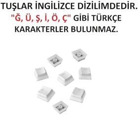 Resim SPELT 108 Tuş Universal Pudding Mekanik Klavye Tuş Takımı Kapağı Keycap Beyaz İngilizce Dizilimli 