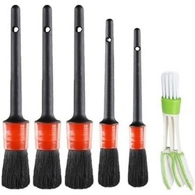 Resim Zhltools Yumuşak Kıllı İç Ve Dış Temizlik İçin 5+1 Detaylı Araç Oto Temizlik Bakım Fırça Seti 