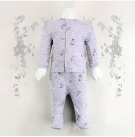 Resim Sebi Bebe 2'li Güllü Raporlu Patikli Pijama Takımı 1110 Lila 