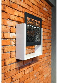 Resim Modem Saklama Kutusu Sürgülü Yukarı Açılır 35 X 40 Motifli Siyah 