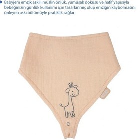 Resim Babyjem Emzik Askılı Müslin Mama Önlüğü Somon 