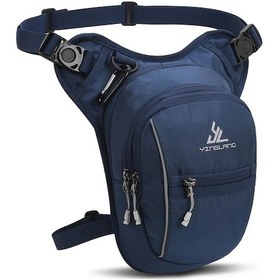 Resim Xuweiwei Deep Blue Unisex Motorcycle Sırt Çantası Çok Cepli Kadın Erkek Leg Bag Koyu Mavi 