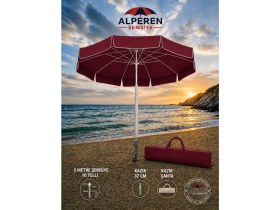 Resim Alperen Şemsiye Alperen Semsiye Plaj Şemsiyesi Gri+Çanta+Kazık 