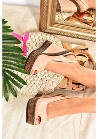 Resim Fox Shoes Ten Kadın Dolgu Topuklu Ayakkabı 9674070803 