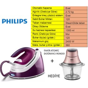 Resim Philips PHİLİPS Buhar Kazanlı Ütü 2 kat daha fazla buharla daha hızlı ütü yapın+fakir rondo hediye 