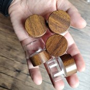 Resim 5 adet Mini Cam Dispenser Şişeleri - 10ml, 0.33oz Seyahat, Piknik, Kamp, Mutfak Depolama için Taşınabilir Kaplar - Kokusuz, Fthalat İçermeyen, İdeal Noel Hediyesi, Mutfak Depolama Çözümü | Ahşap Kapağı Tasarımı | Cam Malzeme 