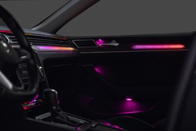Resim Volkswagen Passat B8 Karbon Fiber Ambiyans Aydınlatma Seti RGB 64 Renk İç Mekan Işık Paketi 