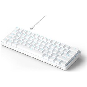 Resim İblancod Black İron Cow K61 Tam Tuşlu Sıcak Değiştirilebilir Şaft Darbesiz Mavi Arka Aydınlatmalı Mekanik Klavye Ayrı Gri-sarı Camgöbeği Şaft 