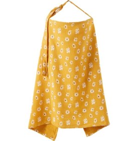 Resim Hangfox Dışarıda Emzirme Örtüsü - 100% Pamuk Muslin, Geniş Kaplama, Çok Amaçlı Kullanim, Metal Kanca, 65x95cm, Kucuk Papatya Desenli 