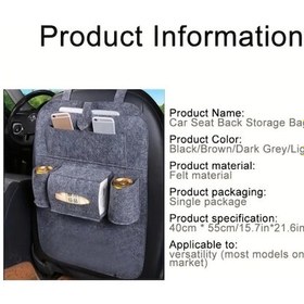 Resim Chuangyinshop 1 Adet Sanrıo Ev Ofis Araç Kolçak Organizatörü Dark Gray Çok Cepli Premium Ldq Keçe 