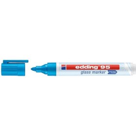 Resim Edding 95 Glass Marker Cam Kalemi Açık Mavi 