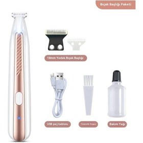 Resim Su Geçirmez Elektrikli Evcil Hayvan Tıraş Makinesi Kısmi Düzeltici - Bıçak Seti 