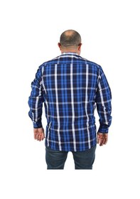 Resim Mocgrande Büyük Beden Erkek Cepli Gömlek Colourful Square 23364 L 