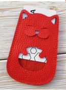 Resim Vermax Kartvizitlik Kedi Gerçek Deri 238174611 Kirmizi 