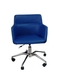 Resim Büro Koltuğu Örümcek Yıldız Ayaklı Mavi Renk Suni Deri 