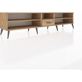 Resim Hyperion Tv Ünitesi 3 Raflı Tek Çekmeceli 220x44x51 Çam-çam Atlas Çam/atlas Çam - Atlas Çam 