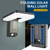 Resim 1 Adet Ticari Sokak ve Alan Işığı, Hareket Sensörlü Katlanır Güneş Enerjili Dış Mekan Duvar Lambası, 120° Geniş Açılı Aydınlatmalı Güneş Enerjili Duvar Aplikasyonu, 3 Aydınlatma Modu, IP44 Sel Feneri, Bahçe, Arka Bahçe, Garaj, Ön Çit İçin Dış Mekan Işıkları 