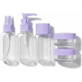 Resim Hobilinka 5 Parça Seyahat Banyo Seti 30 ml Şeffaf Taşınabilir Şişe Seti 