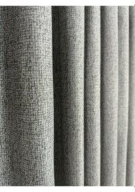 Resim Dizar Hafif Simli Gri Fon Perde 1/3 Sık Pile Gri 