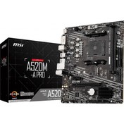 Resim A520M-A Pro Amd A520 Soket Am4 Ddr4 4600(Oc)Mhz Matx Gaming Anakart MSI