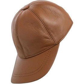Resim Unisex %100 Deri Arkadan Ayarlanabilir Baseball Kep Şapka Açık Kahverengi 