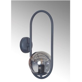 Resim Luzarana Zenga Antrasit Metal Gövde Füme Camlı Tasarım Aplik 