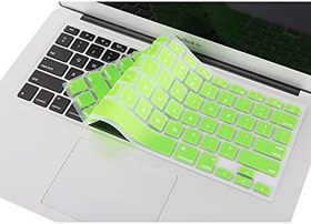 Resim McStorey MacBook Klavye Koruyucu US ANSI – Air A1369 A1466 & Pro A1278 A1425 A1502 A1286 A1398 Uyumlu – Amerikan İngilizce Düz Enter – İnce Silikon Yeşil 
