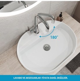 Resim Adell Lento Kuğu 3/8 Krom Lavabo Bataryası Parlak Krom 