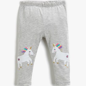 Resim Kız Bebek Unicorn Baskılı Tayt 