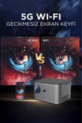 Resim Stor TeknoMountain Taşınabilir Sinema Projektörü 4k Ev Sineması Bluetooth Android Akıllı Projeksiyon 