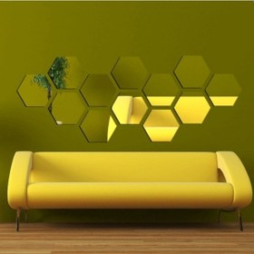 Resim Altıgenler Dekoratif Kırılmaz Ayna Şeffaf 