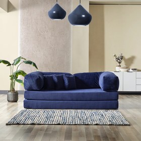 Resim Evdemo Legom Stil Yatak Olabilen Çok Amaçlı Koltuk Mavi 