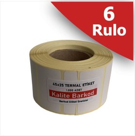 Resim Kalite Barkod 45x25 Termal Etiketi | 6 Rulo Barkod Etiketi 