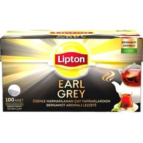 Resim Lipton Earl Grey Bergamot Aromalı Siyah Süzen Demlik Poşet Çay 16'lı 100 x 3.2 G 