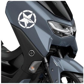Resim Deeb Army Yamaha Nmax Yıldız Sticker Etiket Mat Beyaz 2 Adet 