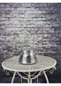 Resim 3 Lü Orta Boy Kalaylı Kapaklı Eskitme Bakır Baharatlık Bakır 