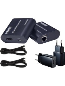 Resim Gplus FHD6014 60 Metre HDMI Extender Alıcı Verici Yeni Nesil Tx Rx CAT5E/6 Ethernet Transmitter Receiver 