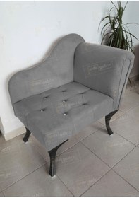 Resim aldagelsin Yeni Model Ters Kol Tekli Köşe Koltuğu Josefin Bench Siyah Ayak 