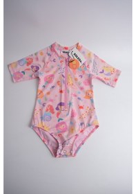 Resim UV Korumalı UPF 50+ Bebek Çocuk Mayosu Mermaid Magic Pembe 