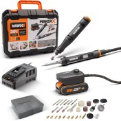 Resim WX988 Makerx 20VOLT 2.0AH. Kömürsüz Profesyonel Kalem Tipi Devir Ayarlı Gravür Seti + Kalem Tipi Dijital Lehim ve Ahşap Yakma Seti + 46 Parça Aksesuar 