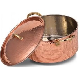 Resim Turna Bakır İtalyan Tencere 4 No 24 CM El Dövme Kırmızı Turna815 