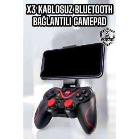 Resim X3 Gamepad Oyun Kolu Bluetooth Bağlantılı Gamestick Android Uyumlu 