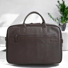 Resim Terzi Bey Premium Kalite Hakiki Deri Kahverengi 14 & 15.6 inç Laptop Evrak Çantası 